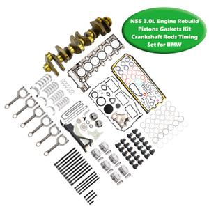 2009-2019 BMW 3.0L Engine Rebuild Pistons Gaskets Kit Crankshaft Rods Timing N55 Generic