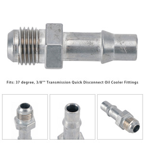 6AN Male Flare to 3/8" (.375") Transmission Cooler Quick Disconnect Adapter Fitting F06ANTR37501