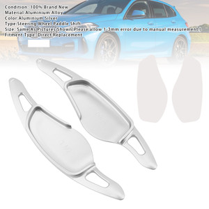 2018-2025 BMW G01 G02 G05 G06 G07 G80 G82 Steering Wheel Paddle Shifter Extensions Aluminium Silver Generic