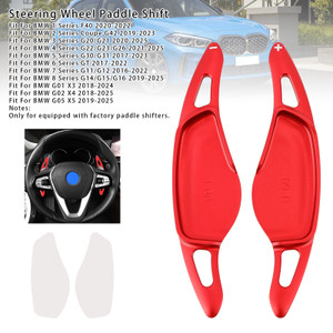 2018-2025 BMW M5 M8 X5M X3M Z4 Steering Wheel Paddle Shifter Extensions Aluminium Red Generic
