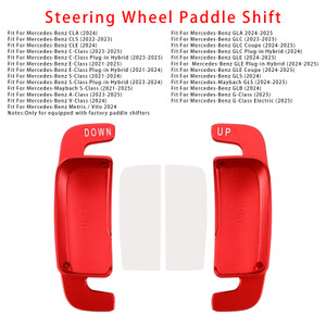 2021- Mercedes-Benz A/C/E/S/V/G-Class EQA Metris Steering Wheel Paddle Shifter Extension Aluminium Red Generic