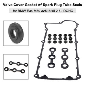 1992-1995 525i E34 24V M50B25 2.5L Valve Cover Gasket w/ Spark Plug Tube Seals 11121738701 Generic