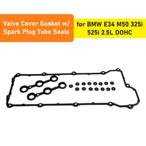 1993 525iT E34 M50B25 2.5L Valve Cover Gasket w/ Spark Plug Tube Seals 11121738701 Generic