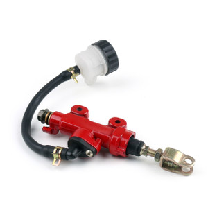 Rear Master Cylinder Hydraulic Brake Pump Fluid Reservoir Universal, Red