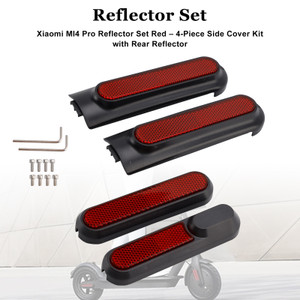 Set of 4 Scooter Side Covers with Rear Reflector for Xiaomi 4 Pro(1st Gen) Red