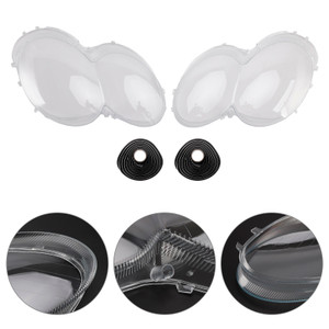 2003-2008 Mercedes Benz W230/R230 SL500 SL600 2Pcs Headlight Shell Lens Cover+Glue Generic