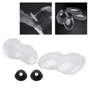 2003-2008 Mercedes Benz W230/R230 SL500 SL600 2Pcs Headlight Shell Lens Cover+Glue Generic