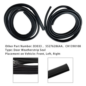 1994-2002 Dodge Ram 1500/2500/3500 2PCS Front Door Weatherstrip Seal 55276286AA Generic