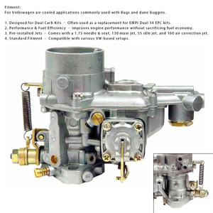 43-1016-1 34 Carburetor For VW Bug Dune Buggy Karmann Ghia