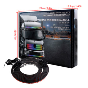 Truck Colorful Streamer Marquee LED Light Strips External With Remote Control 2.4m