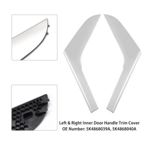 2009-2013 Volkswagen Golf MK6/ Golf GTI 2pcs Left & Right Inner Door Handle Trim Cover Silver Generic