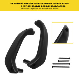 2011-2020 Ford Fiesta Interior Left & Right Side Door Pull Handle Manual Window G2BZ-5823942-JA G2BZ-5823943-JA Generic