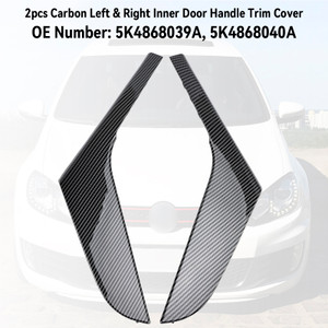 2009-2013 Volkswagen Golf MK6 2pcs Left & Right Inner Door Handle Trim Cover 5K4868039A Carbon Generic