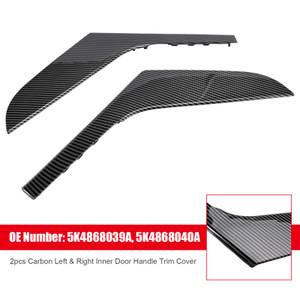 2009-2013 Volkswagen Golf MK6 2pcs Left & Right Inner Door Handle Trim Cover 5K4868039A Carbon Generic