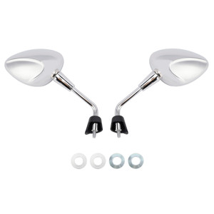 Chrome Mirror Set Shorty For Vespa GTS 125 300 HPE Sprint Primavera 50 125 150