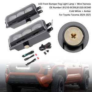2024-2025 Toyota Tacoma LED Front Bumper Fog Light Lamp + Wire Harness 81210-0C050 Generic