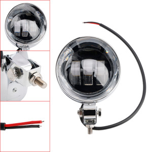 Motorcycle Beam Headlight Fog Lamp Custom Chrome Fits For Racer Bobber Chopper