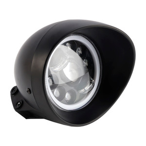 9-Bulbs Beam Headlight Fog Lamp Custom Fits Black For Racer Bobber Chopper