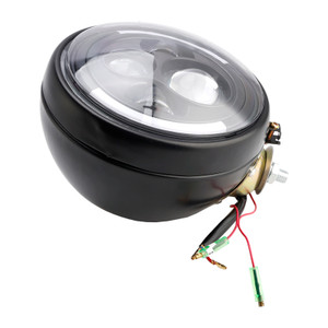 Multifunctional Beam Headlight Lamp Custom Black #84 For Racer Bobber Chopper