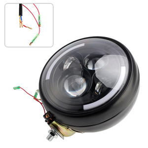 Multifunctional Beam Headlight Lamp Custom Black #84 For Racer Bobber Chopper
