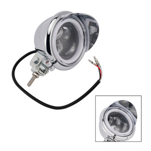 Motorcycle Beam Headlight Fog Lamp Custom Chrome #D62 For Racer Bobber Chopper