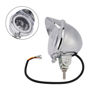 Motorcycle Beam Headlight Fog Lamp Custom Chrome #D62 For Racer Bobber Chopper
