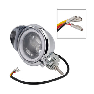 Motorcycle Beam Headlight Fog Lamp Custom Chrome #D62 For Racer Bobber Chopper
