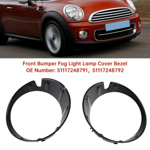 2010-2015 MINI Coupé R58 Pair Front Bumper Fog Light Lamp Cover Bezel 51117248791 51117248792 Generic