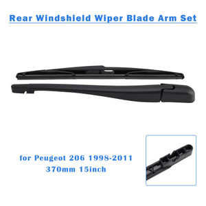 1998-2011 Peugeot 206 Hatchback Rear Windshield Wiper Blade Arm Set Black Generic