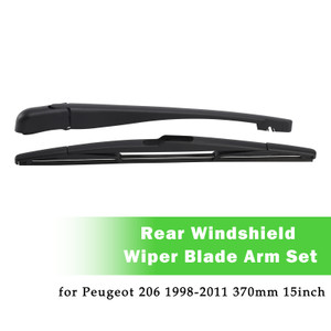1998-2011 Peugeot 206 Hatchback Rear Windshield Wiper Blade Arm Set Black Generic