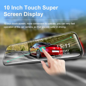 10-inch Full Screen HD 1080P Rearview Mirror Streaming Media Driving Recorder Dual Lens with Reversing Image
