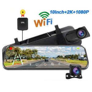 10-inch Full Screen HD 1080P Rearview Mirror Streaming Media Driving Recorder Dual Lens with Reversing Image