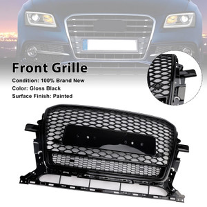 2013-2017 Audi Q5 SQ5 Front Honeycomb Bumper Grille Gloss Black Generic