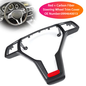 2012-2014 Mercedes-C-CLASS W204 C63 E-CLASS W212 E63 2012-201 Steering Wheel Trim Cover Carbon fiber Red Generic