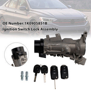 2004-2018 Jetta Golf EOS Rabbit Tiguan Ignition Switch Lock Cylinder w/2 Key 1K0905851B Generic