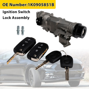 2004-2018 Jetta Golf EOS Rabbit Tiguan Ignition Switch Lock Cylinder w/2 Key 1K0905851B Generic