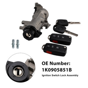 2004-2018 Jetta Golf EOS Rabbit Tiguan Ignition Switch Lock Cylinder w/2 Key 1K0905851B Generic
