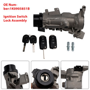 2004-2018 Jetta Golf EOS Rabbit Tiguan Ignition Switch Lock Cylinder w/2 Key 1K0905851B Generic