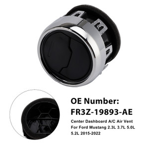 2015-2022 Ford Mustang 2.3L 3.7L 5.0L 5.2L Center Dashboard A/C Air Vent Louvre FR3Z-19893-AE Generic