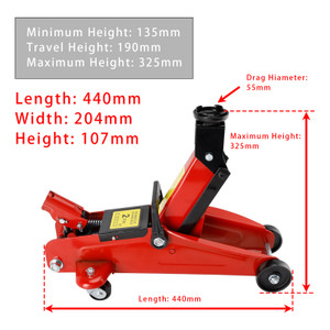Low Profile Floor Jack 2 Ton (4400 lbs), Heavy Duty Iron Hydraulic Racing Floor Jack, Hydraulic Car Jack 5.31"-12.8" Height Lifting Range