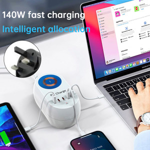 140W PD Multi-Port Charger Magnetic Wireless Fast Charging PD100W Laptop Mobile Phone Charger UK Plug