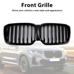 2022-2025 BMW X3 G01 X4 G02 With Camera Hole Front Bumper Kidney Grille Gloss Black Generic