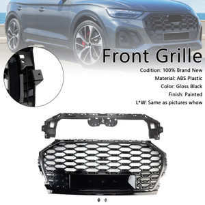 RSQ5 Style Front Honeycomb Mesh Grill Grille Fit Audi Q5 SQ5 2021-2025