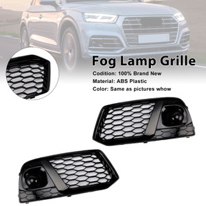 2018 2019 Audi Q5 SQ5 SUV 2* Fog Lamp Grille Black Generic