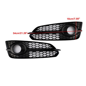 2015-2017 Audi A8 S8 2PCS Black Front Fog Grille Gloss Black Generic