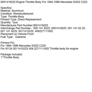 1994-1996 Mercedes W202 C220 Engine Throttle Body 0001419225 Generic