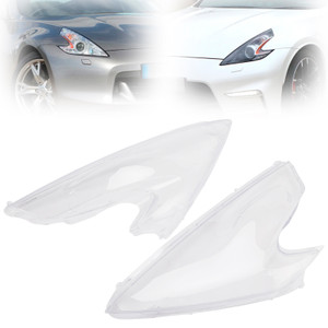 2009-2021 Nissan 370Z 2Pcs Front Headlight Lens Cover+Glue clear Generic