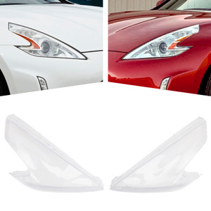 2009-2021 Nissan 370Z 2Pcs Front Headlight Lens Cover+Glue clear Generic