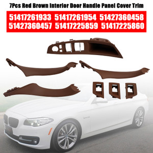 2010-2016 BMW 520 523 525 528 530 535 F10 7Pcs Left & Right Red Brown Interior Door Handle Panel Cover Trim Set 51417261933 Generic