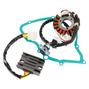 1989-1992 Suzuki LT160E QuadRunner 160 Magneto Coil Stator+Voltage Regulator+Gasket Assy 32101-02C00 Generic
